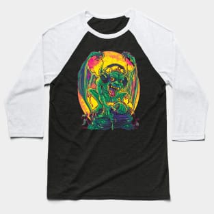 Gargoyle with Music Headphones Baseball T-Shirt